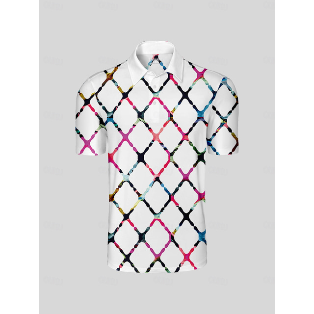  Men's Golf Polo Shirt White Short Sleeve Top Golf Attire Clothes Outfits Wear Apparel