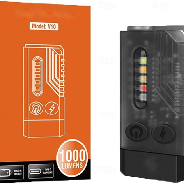  ミニ LED 懐中電灯、赤色 UV 青色光を備えた小型の強力な EDC 懐中電灯、マグネット式ミニキーチェーン懐中電灯、キャンプ用充電式防水懐中電灯