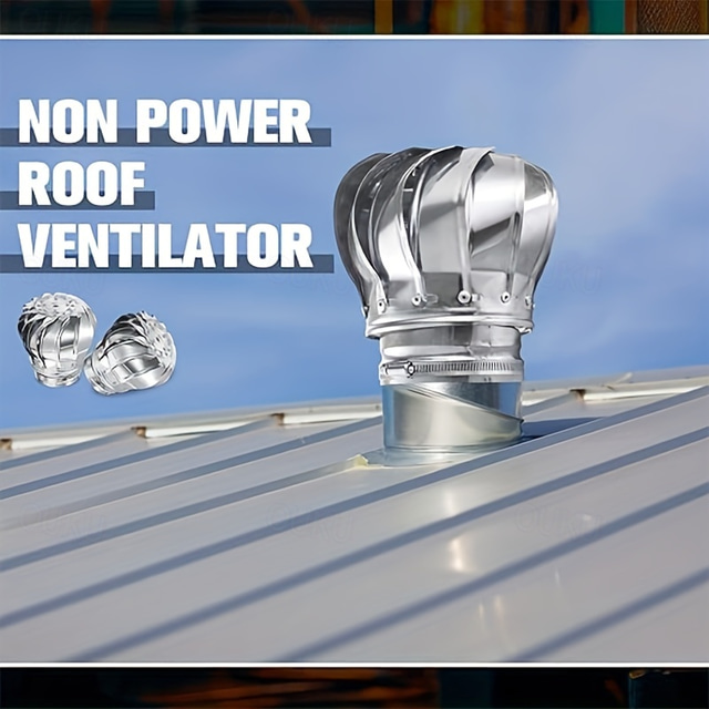  1 langlebiger Edelstahl-Dachventilator 110mm Ablufthaube rund drehbare Schornsteinbelüftung für Außenkaminabdeckung Schornsteinabdeckung hitze- und kältebeständig, korrosionsgeschützt nicht