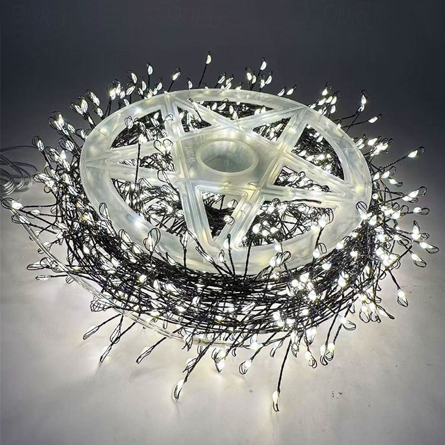  Luci Twinkle a Cluster per Albero Filo di Rame a Petardo Illuminazione Atmosferica LED Cascading per Albero