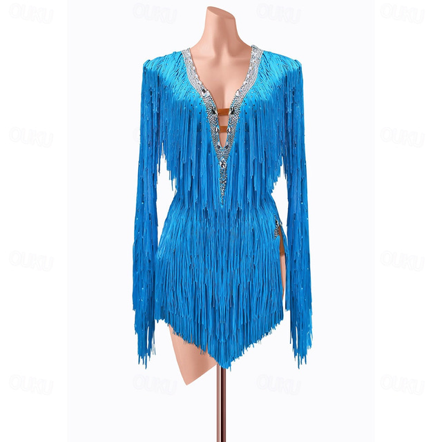  Fringe Latin Dress Women's Performance Training High Spandex