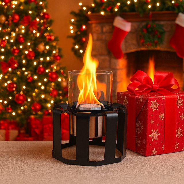  Bordeldstad utomhus eldstad med glasbord och fjärrkontroll för camping