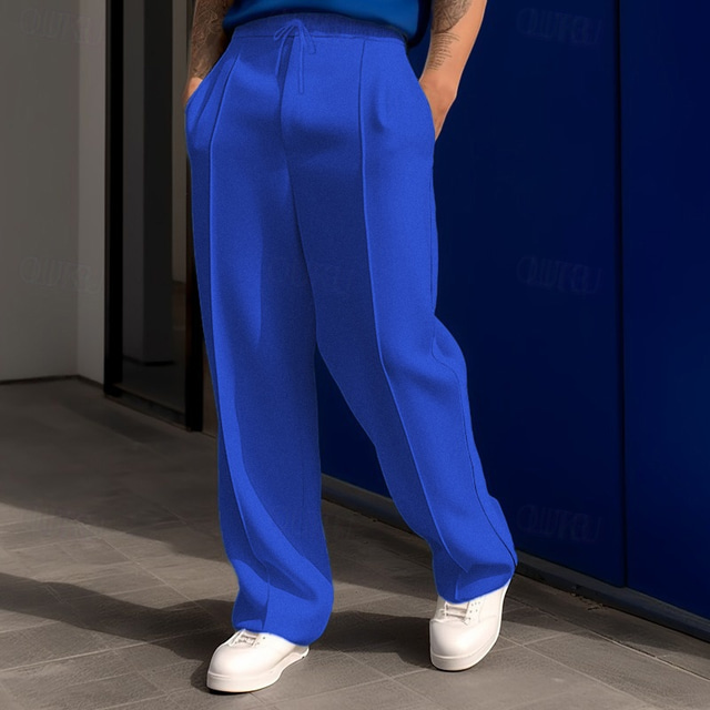  Voor heren Joggingbroeken Broek Joggingbroek met rechte pijpen Trekkoord Zak Elastische taille Effen Comfort Buitensporten Dagelijks Modieus Casual blauw Zwart Micro-elastisch