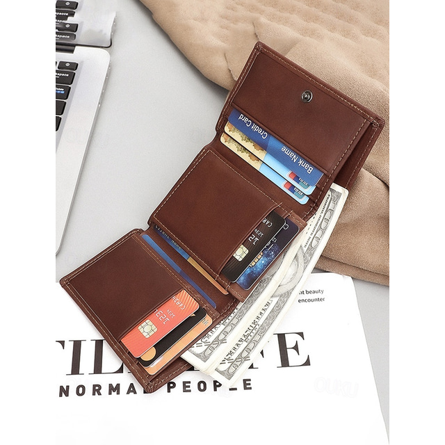  Premium skinnlommebok for menn – RFID-blokkering, flere fargealternativer, slank og stilig design for sikker reise og daglig bruk