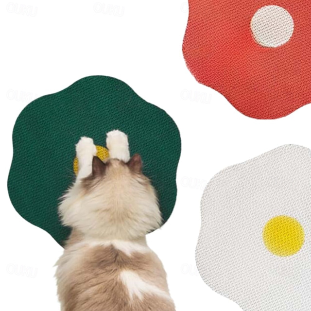  Когтеточка для кошек, настенный скребок из гофрированного картона с самоклеящейся поверхностью, устойчивой к царапинам; сменный коврик для кошек