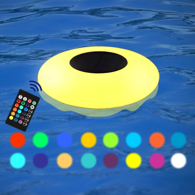  1 Packung schwimmende Solar-Poolleuchten mit mehrfarbigen LEDs, wasserdichte Gartenleuchten für den Außenbereich