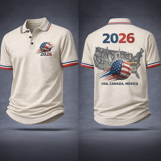 2026年 2026年サッカーワールドカップ 男性用 サッカー ポロシャツ