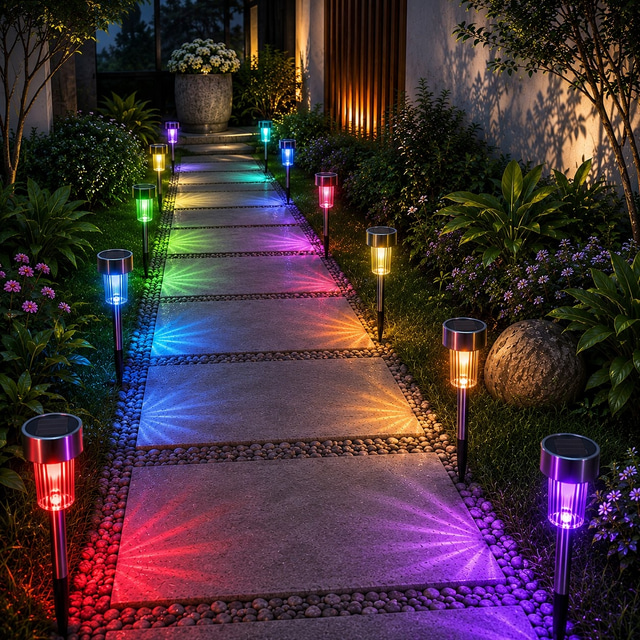  12 stücke solar garten rasen lichter im freien led solar licht wasserdicht terrasse weg beleuchtung hof landschaft dekoration lampe
