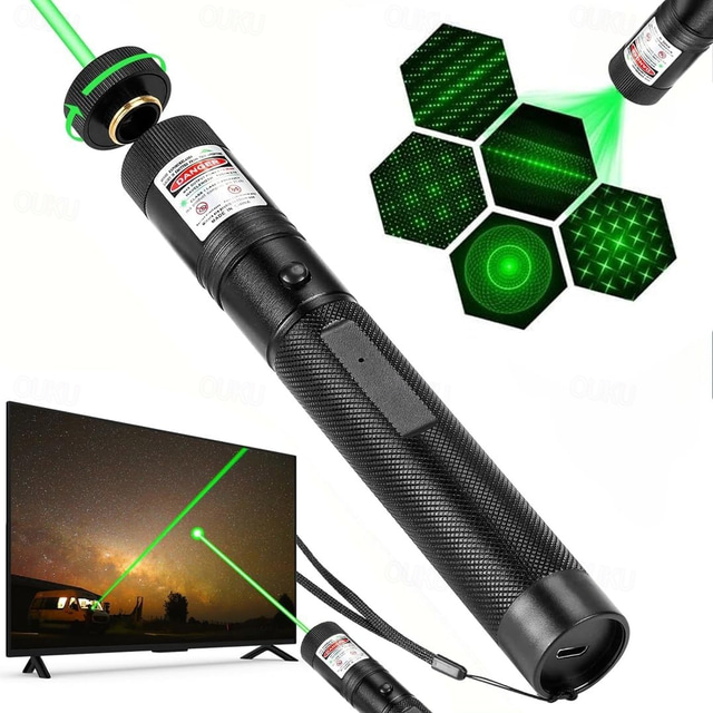  USB Rechargeable Laser Pointer Light for Outdoor Hunting Hiking Camping Long Range Laser Beam Green Laser Pointer