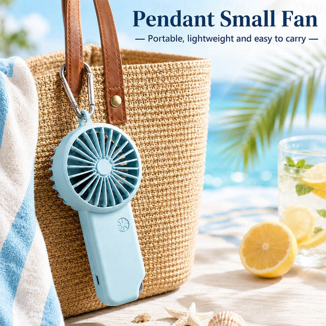  Stille Mini Handheld Ventilator – USB Oplaadbare 3-Snelheid Kleine Pocket Ventilator voor Thuis Kantoor en Buiten gebruik