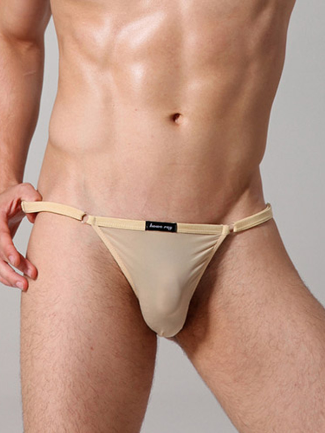  Men's Solid Colored Briefs Underwear Super Sexy 1box Nude One-Size