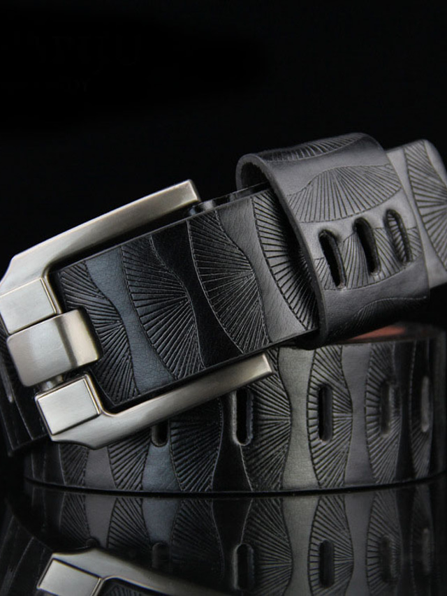  Men's Waist Belt Daily Wear Silver Belt Solid Colored  vintage style simple design belt