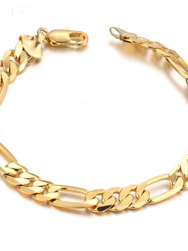  Pánské Řetězové & Ploché Náramky Stylové kreativita Módní Pozlaceno 18k Náramek šperky Zlatá Pro Denní Rande