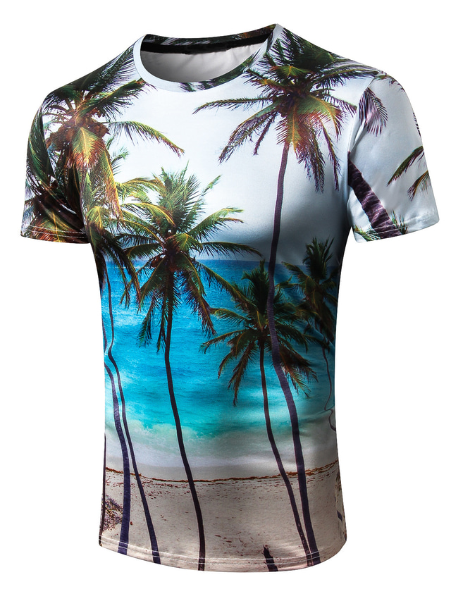  Hombre Camiseta Camisa Design Casual Ropa de calle Verano Manga Corta Arco Iris Graphic 3D Print Escote Redondo Calle Casual Estampado ropa Design Casual Ropa de calle