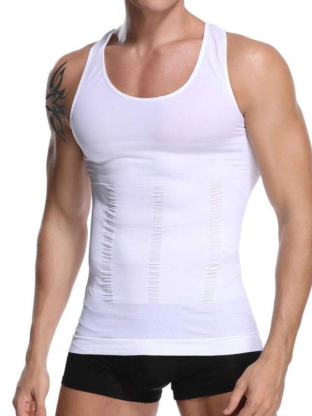  Waist Trainer Vest Hot Sweat Workout Tank Top Slimming Vest Body Shaper 1 pcs Sports Spandex Chinlon Fitness Gym Workout Running Tummy Control Weight Loss ABS Trainer For Men's Waist