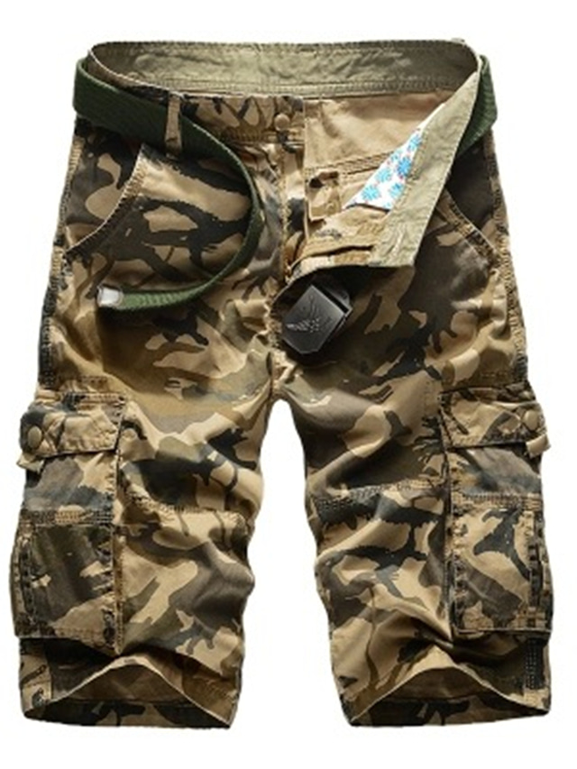  Voor heren Tactische korte broek Cargoshorts Camouflage shorts Zomer korte broeken Effen Kleur camouflage Ademend Multi-Pocket Sport & Outdoor Militair jungle camouflage Zwart