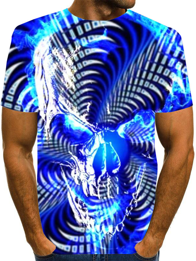 Herren T Shirt Design Sommer Graphic 3d Druck Geometrisch Übergröße Kurzarm Rundhalsausschnitt 5049