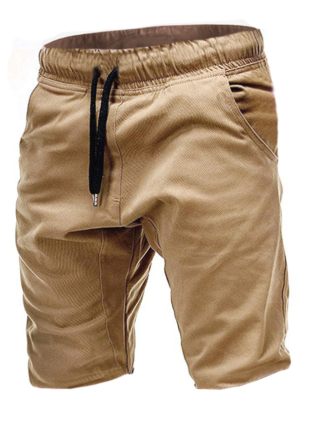  férfi sportos szabadtéri rövidnadrág bő nadrág egyszínű térdig érő zsinór szürke khaki fekete sötétkék világoskék / nyár