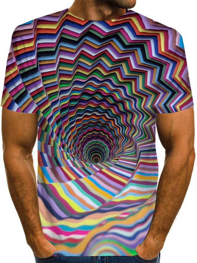 Herren T Shirt Hemd Design Sommer Graphic 3d Druck Übergröße Kurzarm Rundhalsausschnitt Täglich 7102