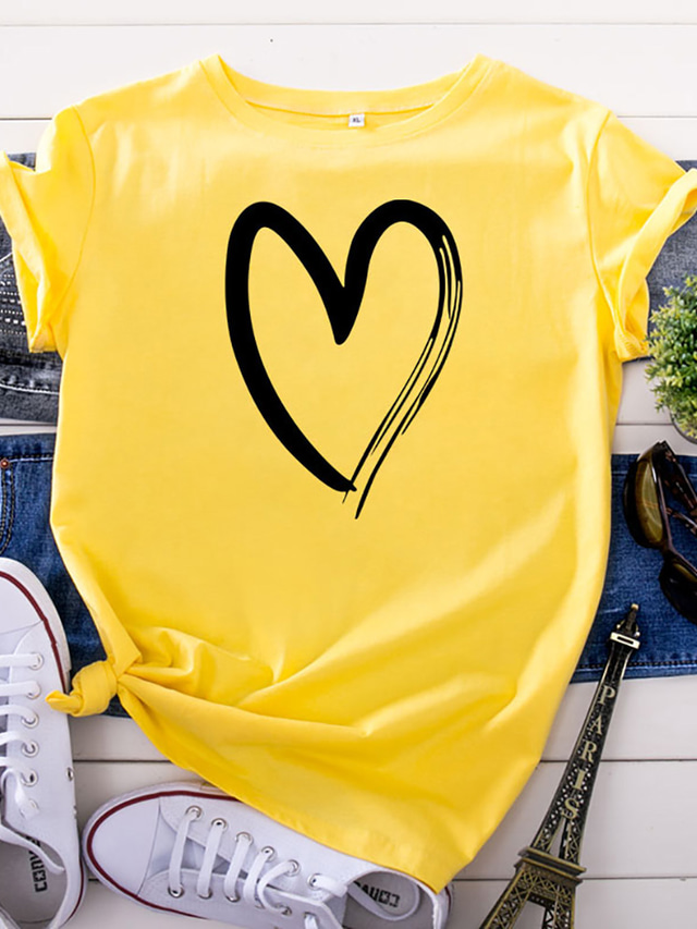  Naisten T-paita Suunnittelija Kesä Lyhythihainen Valkoinen Punastuvan vaaleanpunainen Keltainen Vaalean vihreä Viini Armeijan vihreä Perhonen Abstrakti Design Kuuma leimaaminen Pyöreä kaula-aukko