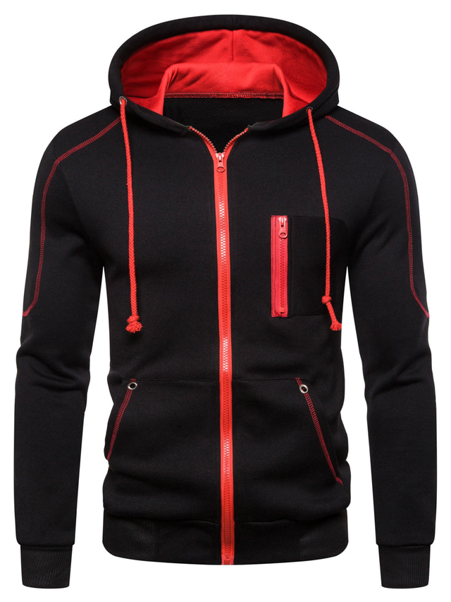  Men's Hoodie Basic Solid Colored Black Red White Navy Blue Green Hooded Clothing Clothes Regular Fit