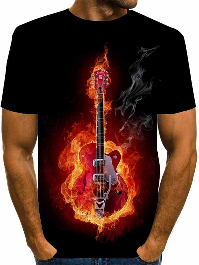 Homme T shirt Tee Design Casual Grand et grand Eté Manches Courtes