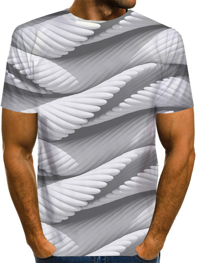  Herre T-shirt Skjorte Designer Sommer Grafisk 3D Print Kortærmet Rund hals Daglig Trykt mønster Tøj Tøj Designer Basale overdrevet Grøn Hvid Blå