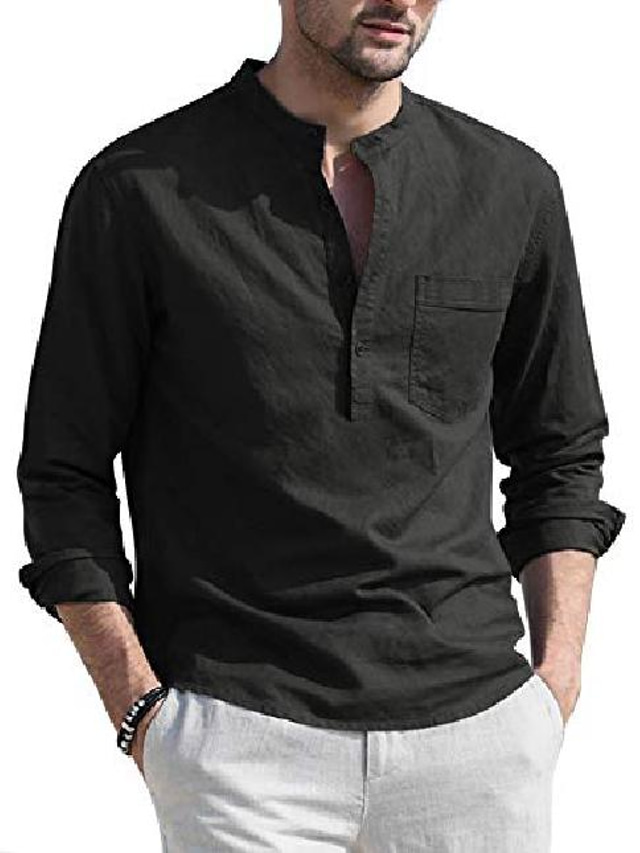  Chemise décontractée pour hommes chemise de tennis couleur unie col rond vacances chemises décontractées hauts à manches courtes bleu clair vin rouge blanc