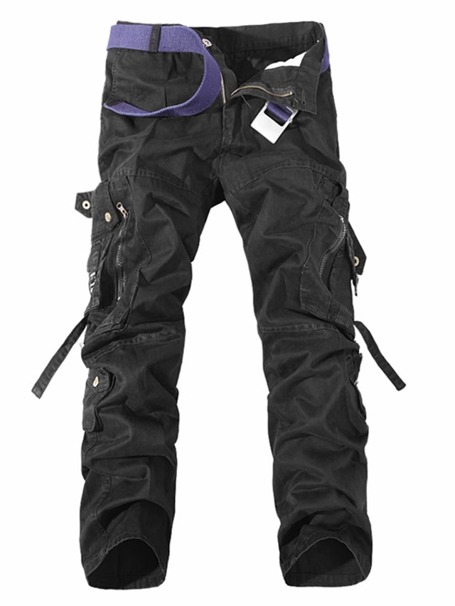  Męskie Taktyczna Spodnie cargo Spodnie Niejednolita całość Multi Pocket Styl chiński Pełna długość Codzienny Wyjściowe Podstawowy Taktyczna Szczupła Czarny Szary Nieelastyczny