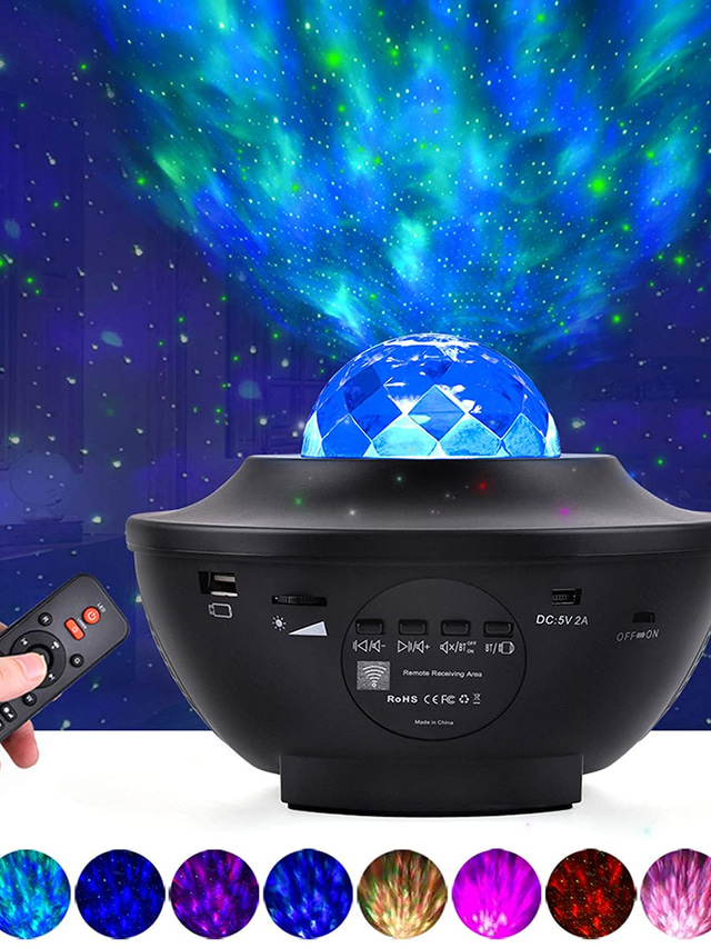 Projecteur Ciel Étoilé, Lumière Étoilée Rotative avec 14 couleurs