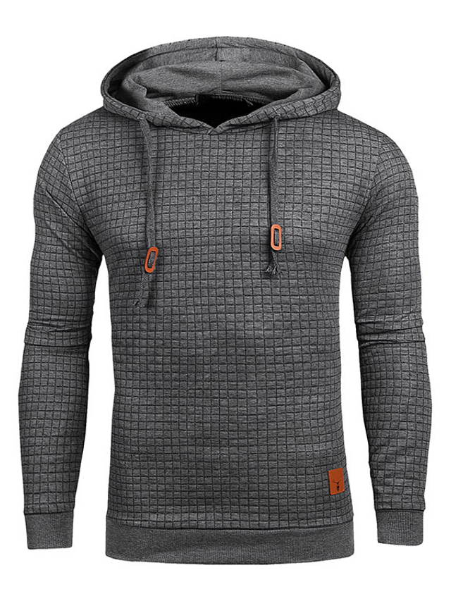  Men's Hoodie Pullover Sweatshirt Sports & Outdoors Designer Solid Colored Black khaki Light Gray Dark Gray White Clothing Clothes Regular Fit
