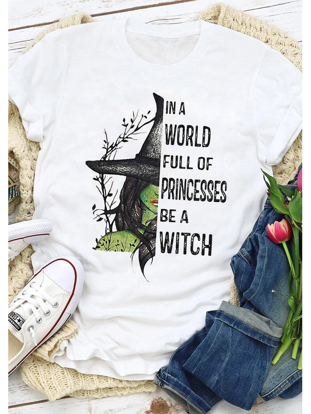  Women's T shirt Tee Designer Hot Stamping Graphic Graphic Prints Design Letter Short Sleeve Round Neck Halloween Daily Print Clothing Clothes Designer Basic Halloween White