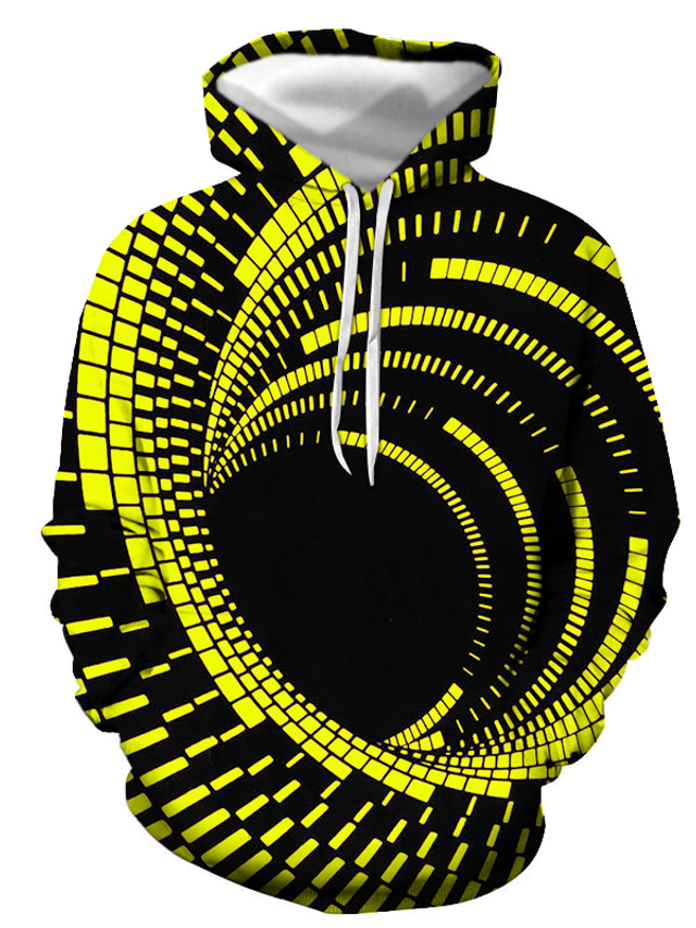  Per uomo Pop art Felpa con cappuccio Felpe Felpa Felpa con cappuccio Manica lunga Felpa con cappuccio Con cappuccio Essenziale Stampa 3D Giornaliero Per uscire Nero Giallo progettista