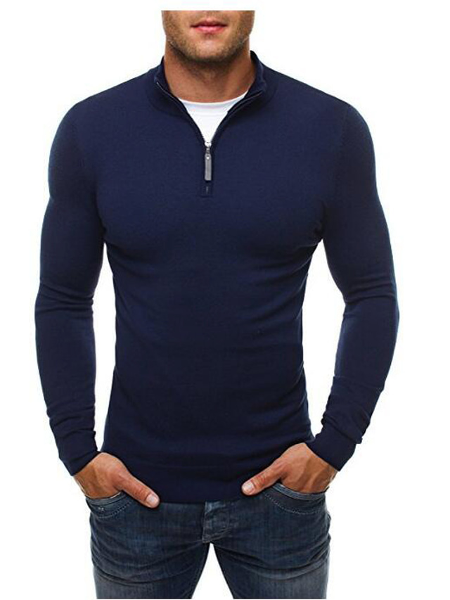  Homme Pull Chandail Pull Tricoter Tricoté Couleur unie Col V Vêtement Tenue Hiver Automne Noir bleu marine M L XL