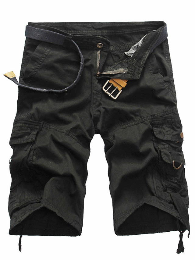  Herren Casual Fashion Cargo Shorts Relaxed Fit Multi-Pocket Outdoor Sommer Khaki Knielange Hose Camo Shorts Sport Outdoor Daliywear Reißverschluss Knopfverschluss (kein Gürtel)