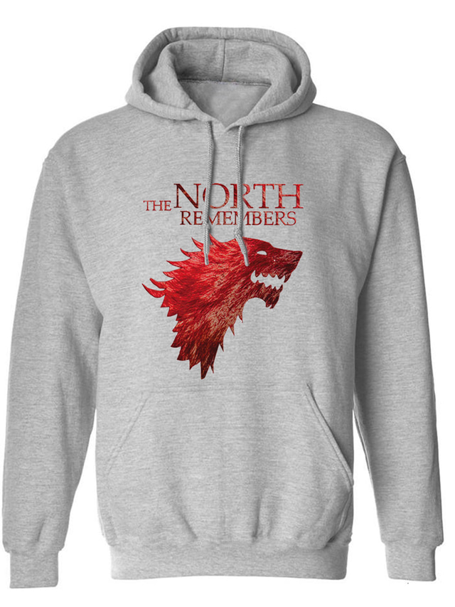  Game of Thrones Hoodie Three Houses Official Logo Sweatshirt Red Hot Stamping Casual Daily Pullover Tops