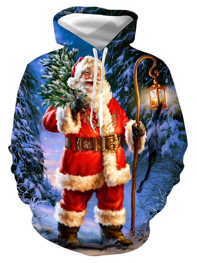  Inspired by Christmas Santa Claus Christmas Trees Hoodie Anime Polyester / Cotton Blend 3D Printing Harajuku Graphic Hoodie For Women's / Men's