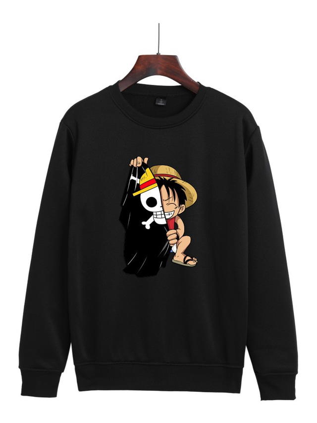  One Piece Monkey D. Luffy Cosplay Costume Hoodie Anime Graphic Printing Harajuku Graphic Hoodie For Men's Women's Adults'