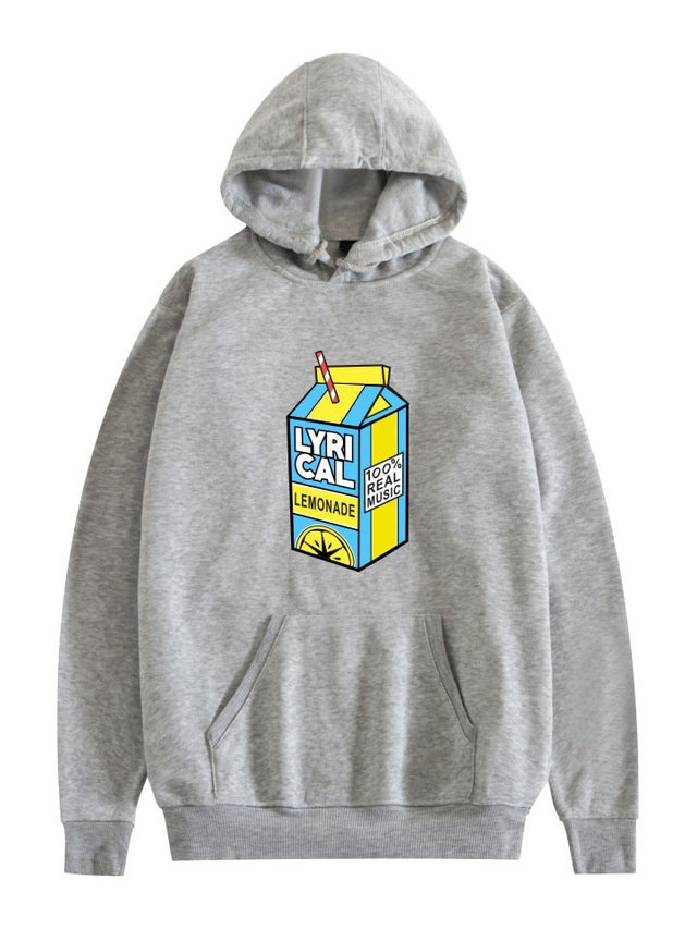  lyrisk lemonad tröja hoodie långärmad street real music hip hop casual hoodie basic plus size för män tröja luvtröja svart vit