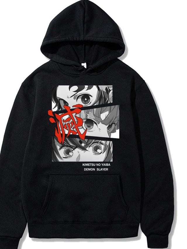  Inspired by Demon Slayer Kamado Tanjirou Cosplay Costume Hoodie Polyester / Cotton Blend Graphic Prints Printing Harajuku Graphic Hoodie For Men's / Women's