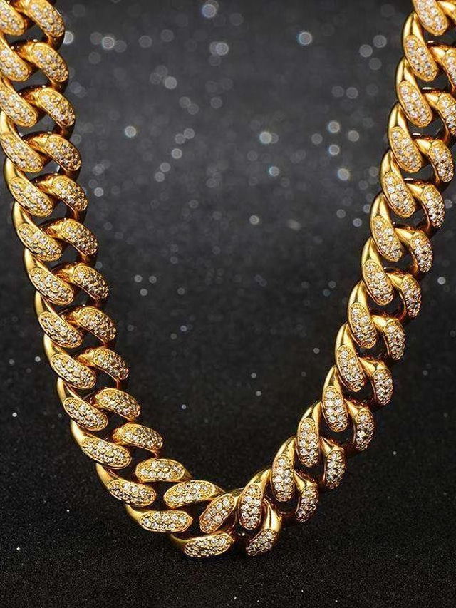  kaulakoru miehille katumetalliseos kuubalainen linkki ystävät hip hop metalliseos kulta hopea 55 cm kaulakoru katukoru
