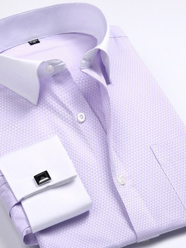  camicia da uomo tinta unita couverture street casual button-down manica lunga top business leggero moda confortevole blu viola rosa