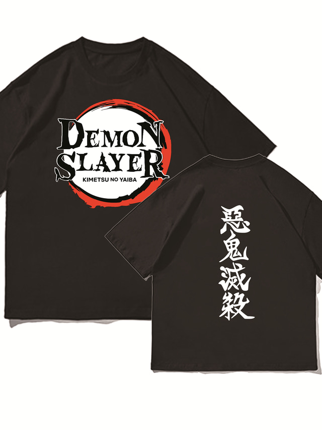 Inspirado por Asesino de demonios Kamado Tanjirou Traje de cosplay T-Shirt Terileno Estampados Estampado Camiseta Para Mujer / Hombre