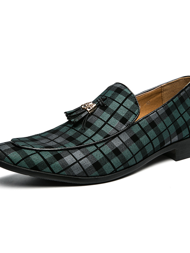  Men's Loafers & Slip-Ons Business Casual Comfort Non-slipping Plaid / Check Walking Shoes Synthetics Spring Summer Shoes / Party & Evening