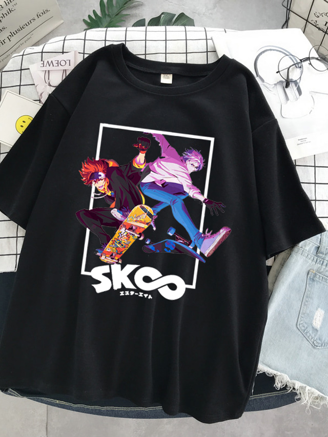  Innoittamana SK8 Infinity Cosplay Cosplay-Asut T-paita Polyesteri / puuvillasekoite Painettu Harajuku Kuvitettu Kawaii T-paita Käyttötarkoitus Naisten / Miesten