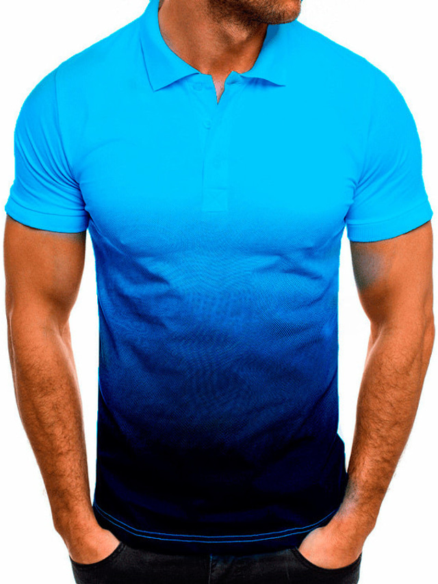  Homens Camiseta Polo Camisa de golfe Camisa de tênis não imprimível Bloco de cor Colarinho Colarinho Clássico Casual Diário Manga Curta Blusas Casual Moda Férias Diário Branco Preto Azul