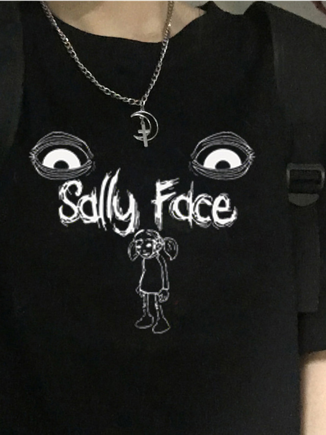  Inspirado por Sally Face Fantasias Traje Cosplay Japonesa/Curta 100% Poliéster Estampado Camiseta Para Mulheres / Homens