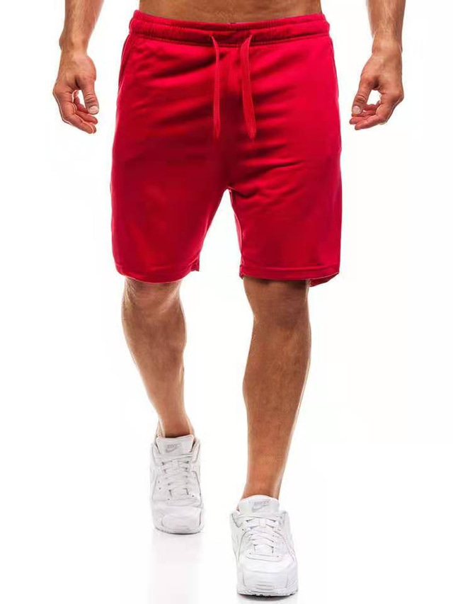  Męskie Sportowy Na co dzień / Sportowy Szorty Sportowy Krótki Spodnie Codzienny Średnio elastyczny Solidne kolory Na zewnątrz Sport Średni Talia Czarny Niebieski Szary Ciemnoszary Czerwony S M L XL