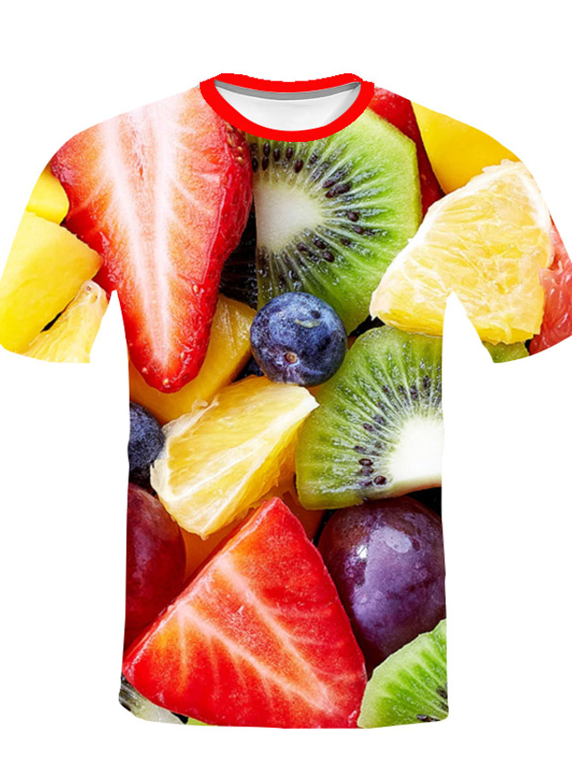 Herren T Shirt Hemd Designer Strassenmode Übertrieben Sommer Kurzarm Regenbogen Graphic 3d 8436