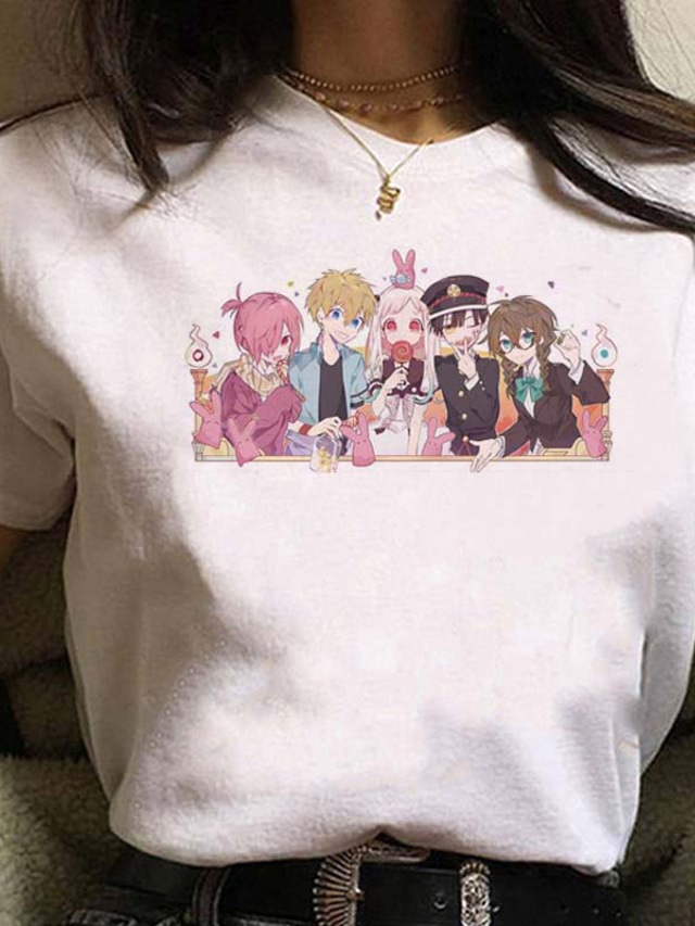 geinspireerd door Toilet gebonden Hanako kun Cosplay Cosplay kostuum T-Shirt Mix van polyester / katoen Afdrukken T-shirt Voor Dames / Voor heren
